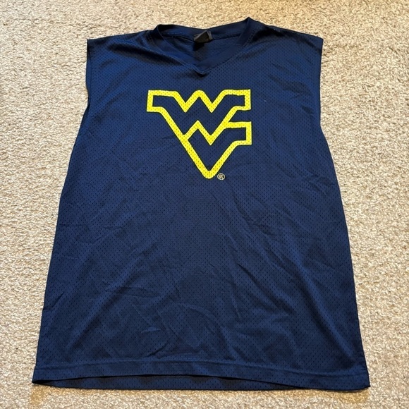 Pro Edge Mens WV Blue Jersey Medium West Virginia Mesh Tank Yellow - Picture 2 of 5